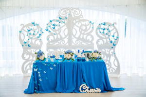 оформление свадьбы в голубом цвете